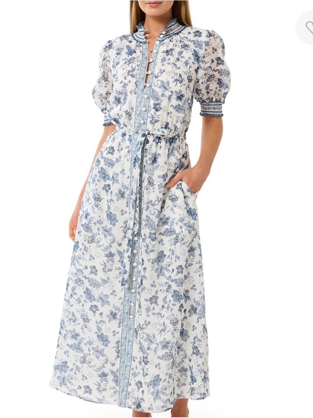 Ever New White Maxi Dress with Blue Floral Print